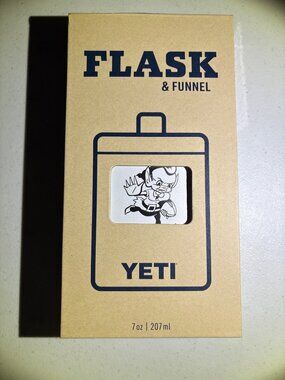 Yeti Flask & Funnel Featuring Etched Image of Brownie the Elf Browns Mascott